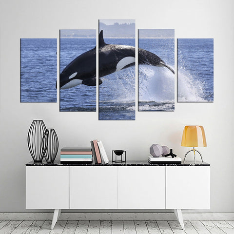 Whale Shark Jumping Blue Ocean Wall Art Canvas Printing Decor
