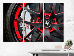 Wheel Ferrari Sport Car Wall Art Canvas Printing Decor