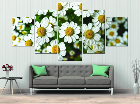 White Daisy Flower Wall Art Canvas Printing Decor