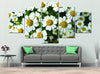 Image of White Daisy Flower Wall Art Canvas Printing Decor