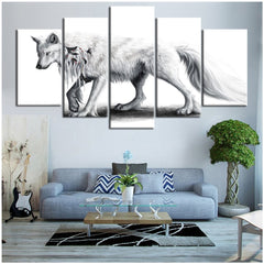 White Wolf Wall Art Canvas Printing Decor