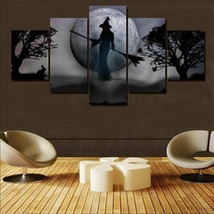 Witch Shadow in Halloween night Wall Art Canvas Printing Decor