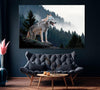 Image of Wolf In The Green Forest Wall Art Decor Canvas Printing-1Panel