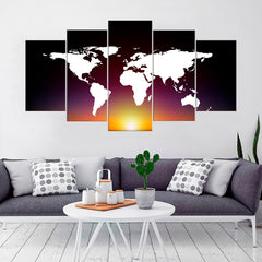 World Map Wall Art Canvas Printing Decor