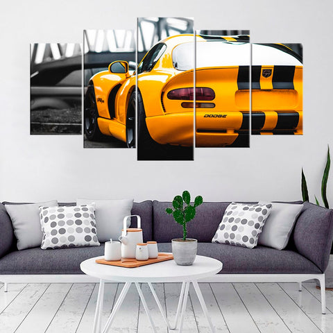 Yellow Automobile Super Car Wall Art Canvas Printing Decor