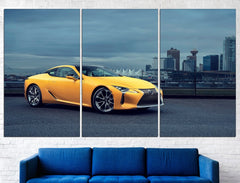 Yellow Lexus Car Wall Art Canvas Printing Decor