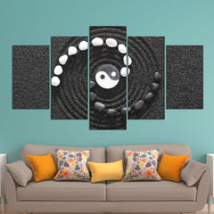 Yin Yang Stone Black & White Wall Art Canvas Printing Decor