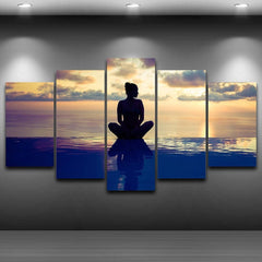 Yoga by the Pool Wall Art Canvas Printing Decor