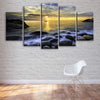 Image of Rocky Beach Sunset Wall Art Canvas Printing Decor