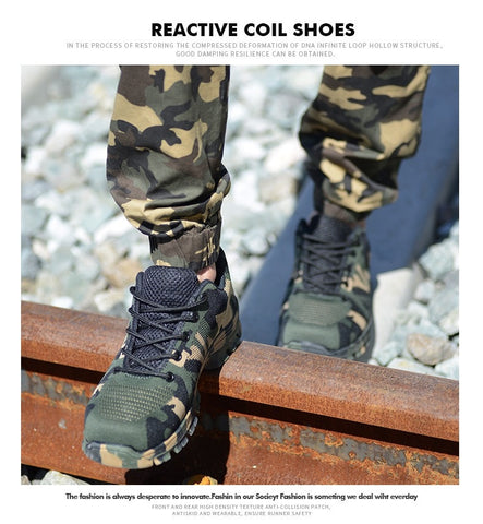 Men Safety Work Camouflage Steel Toe Puncture Proof