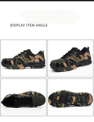 Men Safety Work Camouflage Steel Toe Puncture Proof