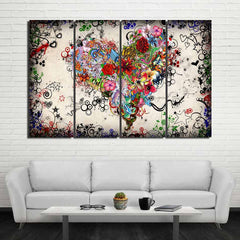 Flower love heart romance wall art canvas printing