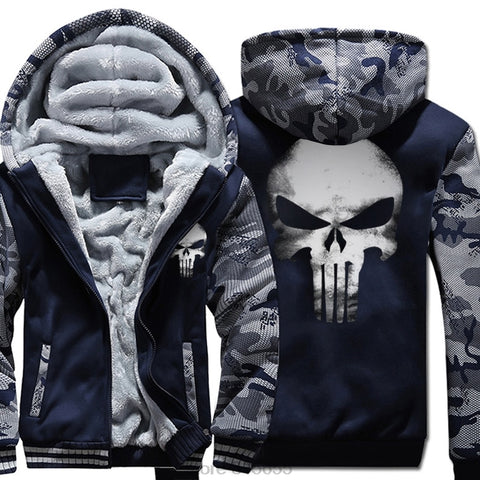 Skull wool hoodies jacket sweatshirt - BlueArtDecor