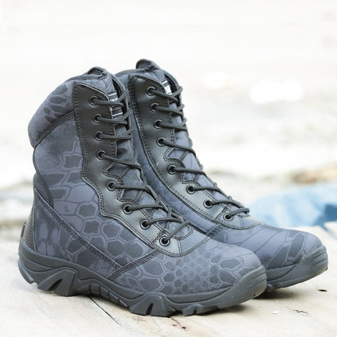 Men Military Tactical Boots Waterproof Leather Safety Work Shoes Combat