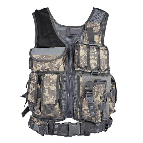 Tactical Military Assault Shooting Hunting Vest with Holster