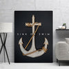 Image of Sink Or Swim Letter With Anchor Wall Art Canvas Print