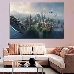 Star Wars Trek Castle Artwork Wall Art Canvas Print