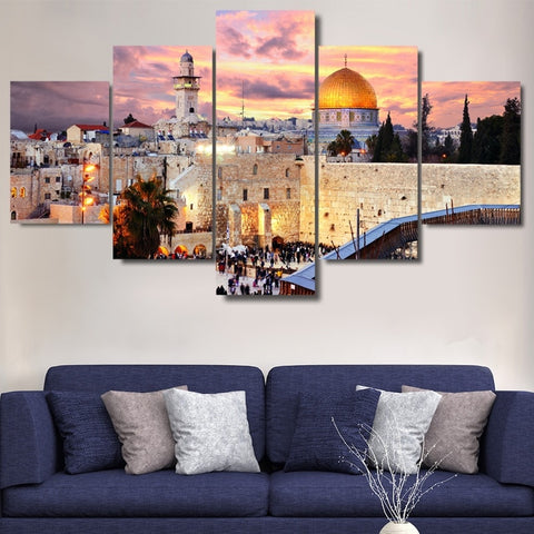 Jerusalem Sunset Landscape Wall Art Decor Canvas Printing - BlueArtDecor