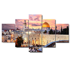 Jerusalem Sunset Landscape Wall Art Decor Canvas Printing