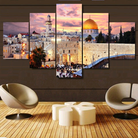 Jerusalem Sunset Landscape Wall Art Decor Canvas Printing - BlueArtDecor