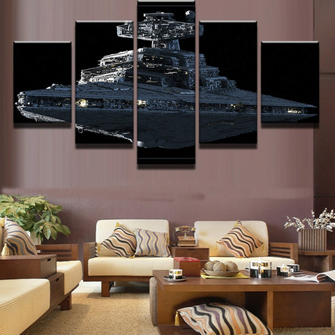 Star Wars Imperial Battleship Star Destroyer Wall Art Decor Canvas Printing - BlueArtDecor