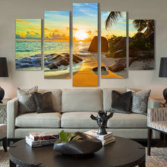 Ocean Sunset Beach Seascape Wall Art Decor Canvas Printing