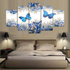 Image of Blue Butterfly Wall Art Decor Canvas Printing - BlueArtDecor
