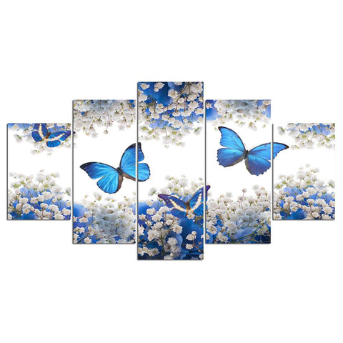 Blue Butterfly Wall Art Decor Canvas Printing - BlueArtDecor