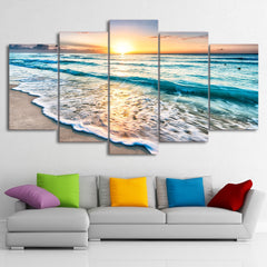 Seascape Sunset Beach White Sand Wall Art Canvas Printing