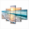 Image of Seascape Sunset Beach White Sand Wall Art Canvas Printing - BlueArtDecor