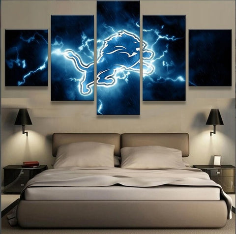Detroit Lions Sports Canvas Print Wall Art Decor - BlueArtDecor