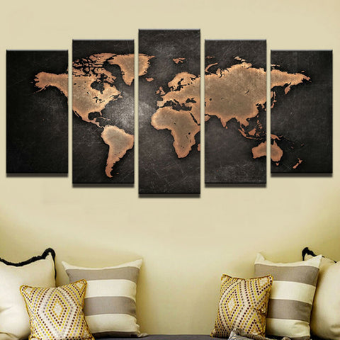 Retro World Map Wall Art Decor Printing - BlueArtDecor