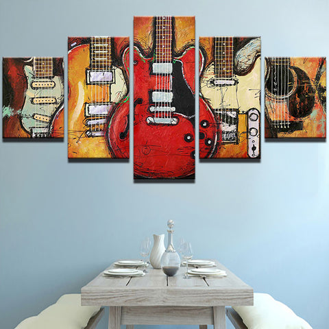 Abstract Classic Guitar Music Wall Art Decor Canvas Printing - BlueArtDecor