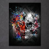 Image of Skull Lovers Abstract Wall Art Decor Canvas Printing - BlueArtDecor