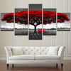 Image of Red Tree Scenery Landscape Wall Art Decor Canvas Printing - BlueArtDecor