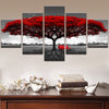 Image of Red Tree Scenery Landscape Wall Art Decor Canvas Printing - BlueArtDecor