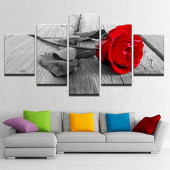 Beautiful Red Rose Flower Wall Art Decor Canvas Printing - BlueArtDecor