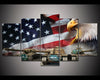 Image of American Eagle Flag With Tank Wall Art Decor Canvas Printing - BlueArtDecor