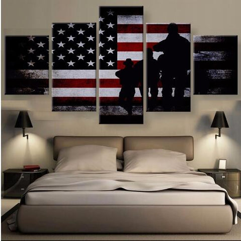 Veterans Pride Military American Flag Wall Art Decor - BlueArtDecor