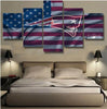 Image of New England Patriots American Flag Wall Art Decor Canvas Printing - BlueArtDecor