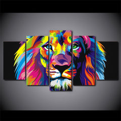 Colorful Abstract Lion Wall Art Decor Canvas Printing - BlueArtDecor