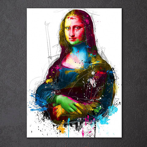 Colorful Mona Lisa Wall Art Decor Canvas Printing - BlueArtDecor