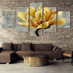 Beautiful Yellow Golden Orchid Flower Wall Art Decor Canvas printing