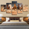 Image of Six Horse Running in Desert Wall Art Decor Canvas Printing - BlueArtDecor