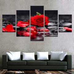 Red Rose Flowers Wall Art Decor Canvas Printing
