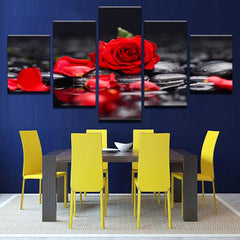 Red Rose Flowers Wall Art Decor Canvas Printing - BlueArtDecor