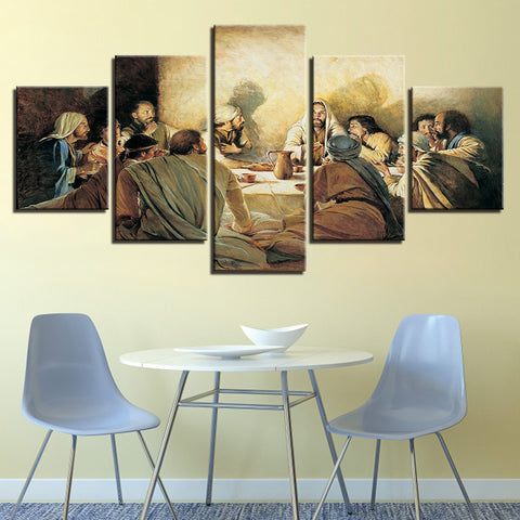 Jesus Christian Last Supper Canvas Printing Wall Art Decor - BlueArtDecor
