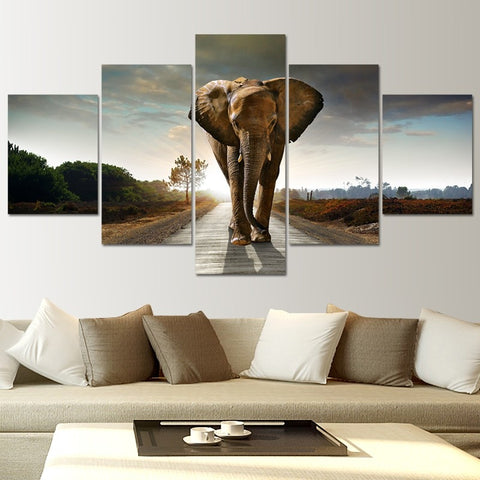 Africa Elephant Wall Art Decor Canvas Printing - BlueArtDecor