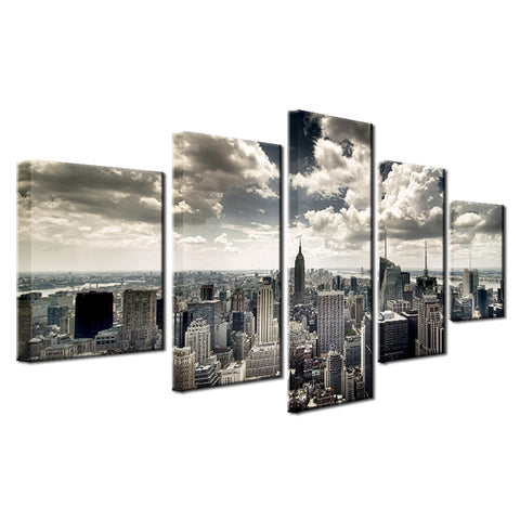 New York City Building Sky View Wall Art Decor - BlueArtDecor