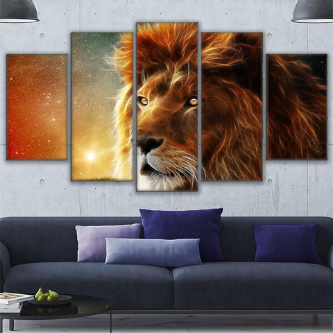 Mystic Head Lion Wall Art Decor Canvas Printing - BlueArtDecor